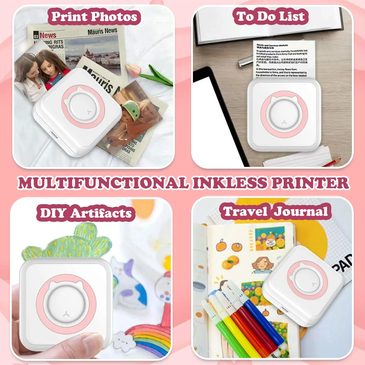 Mini impresora térmica para niños – Etiquetas y fotos Bluetooth