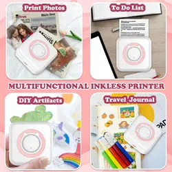 Mini impresora térmica para niños – Etiquetas y fotos Bluetooth