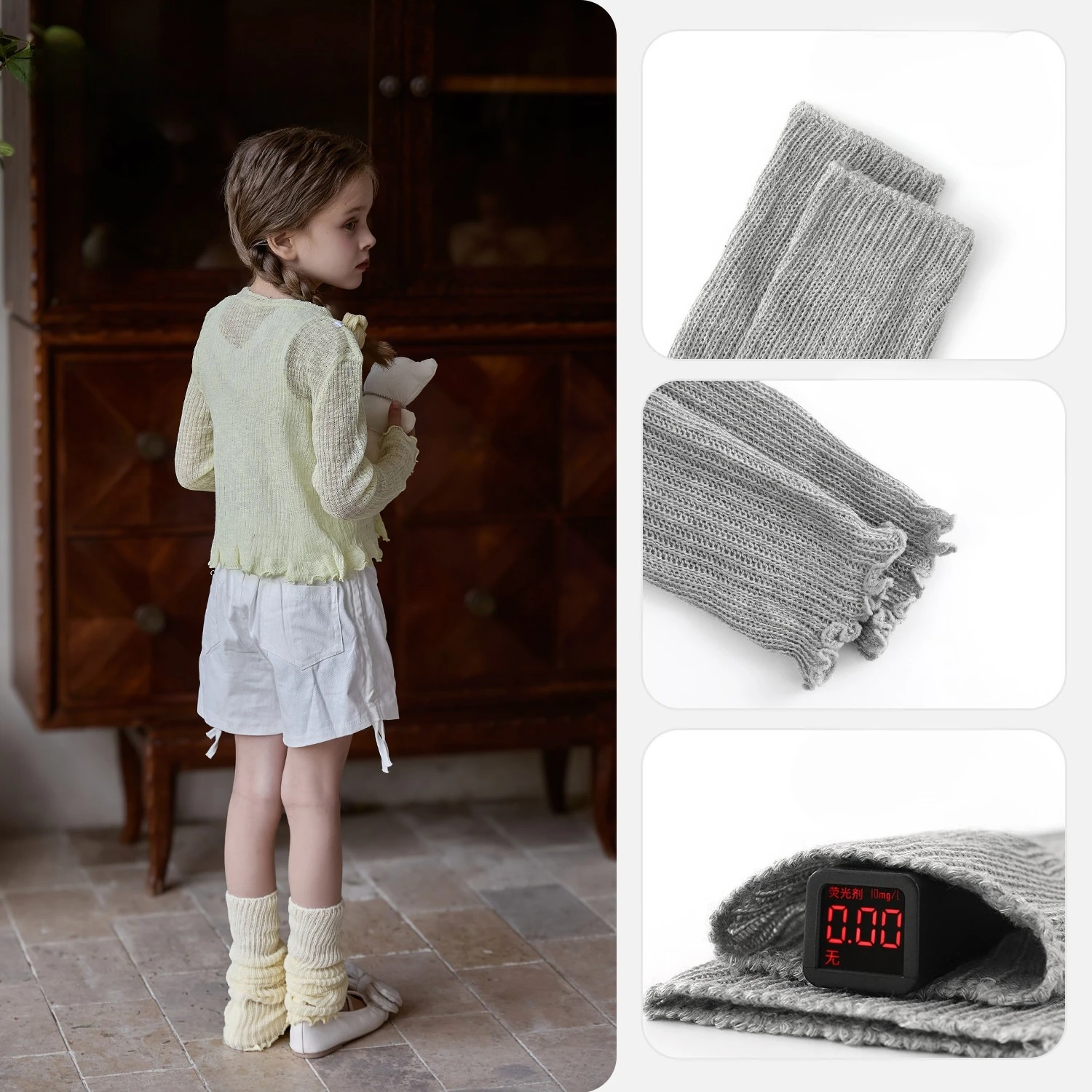 Calentadores de piernas de Color sólido para niños, moda coreana, cubiertas de pies para niñas, calcetines finos antimosquitos de algodón suave para bebés - imagen 2