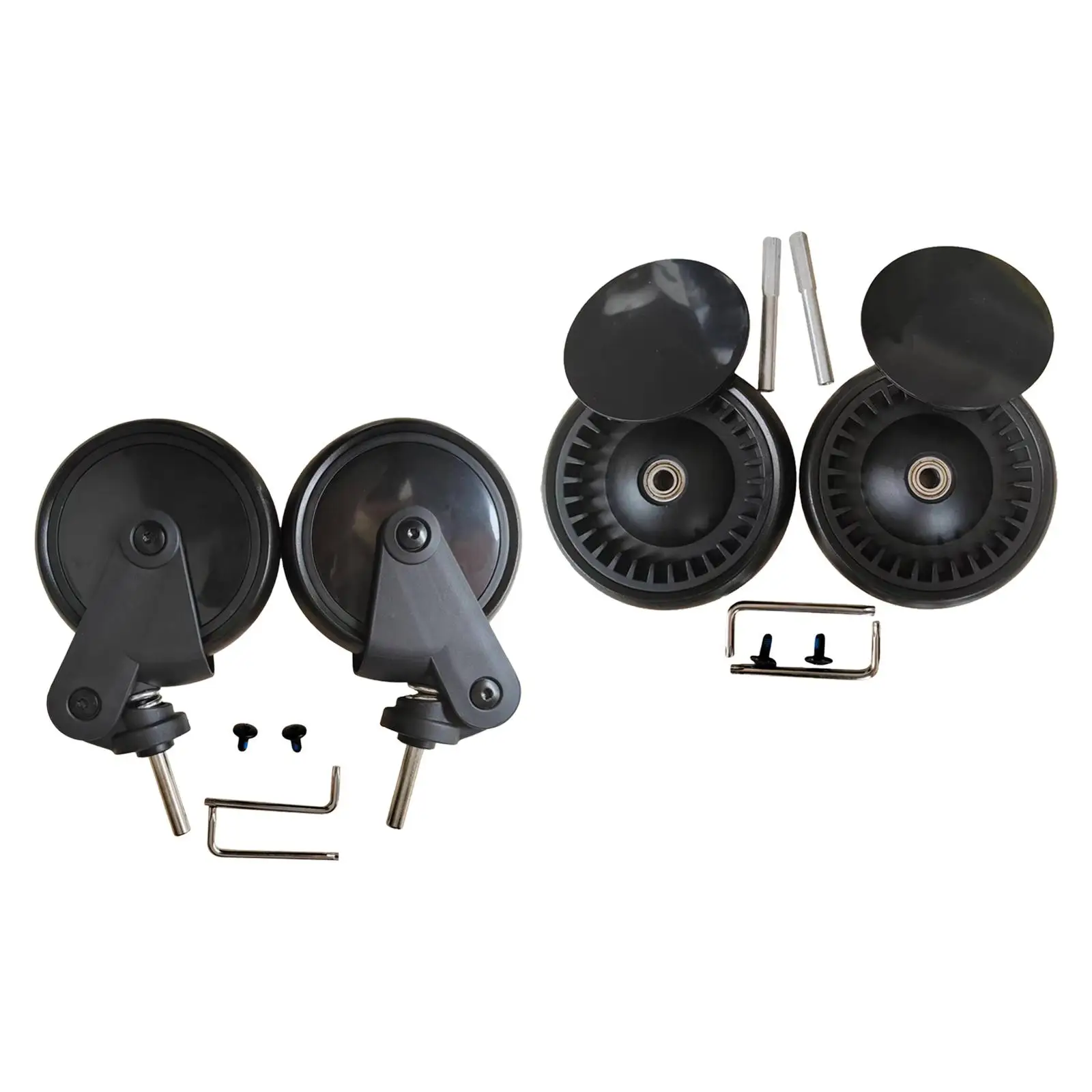 Rueda de repuesto para cochecito, reparación de cochecito, neumático práctico resistente al desgaste con llave, accesorios de tornillos - imagen 4