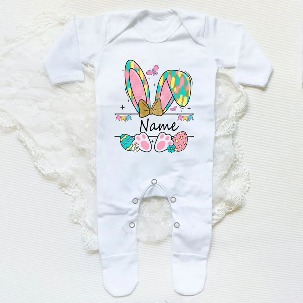 Mono bebé Pascua personalizado con nombre manga larga - imagen 4
