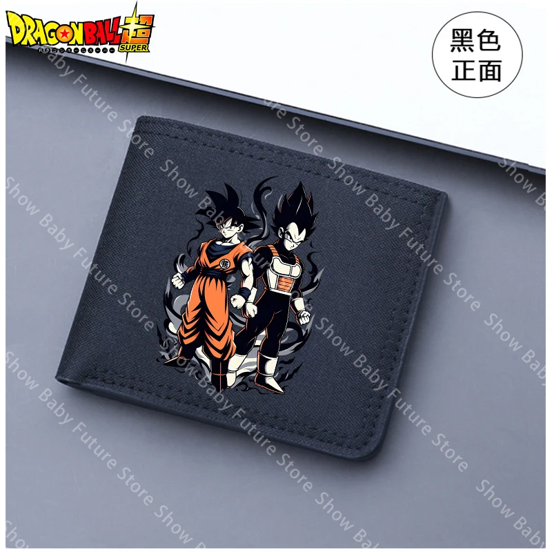 Cartera de nailon Dragon Ball Goku para hombre, billetera corta de dibujos animados con múltiples ranuras, tarjetero de identificación de crédito, monederos de lona plegables de Anime