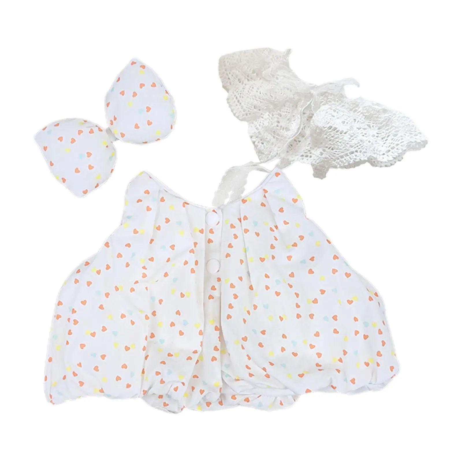3x Plush Doll Dress for Kids Fashion Girl Doll Clothes Dress for 15inch Doll black dot