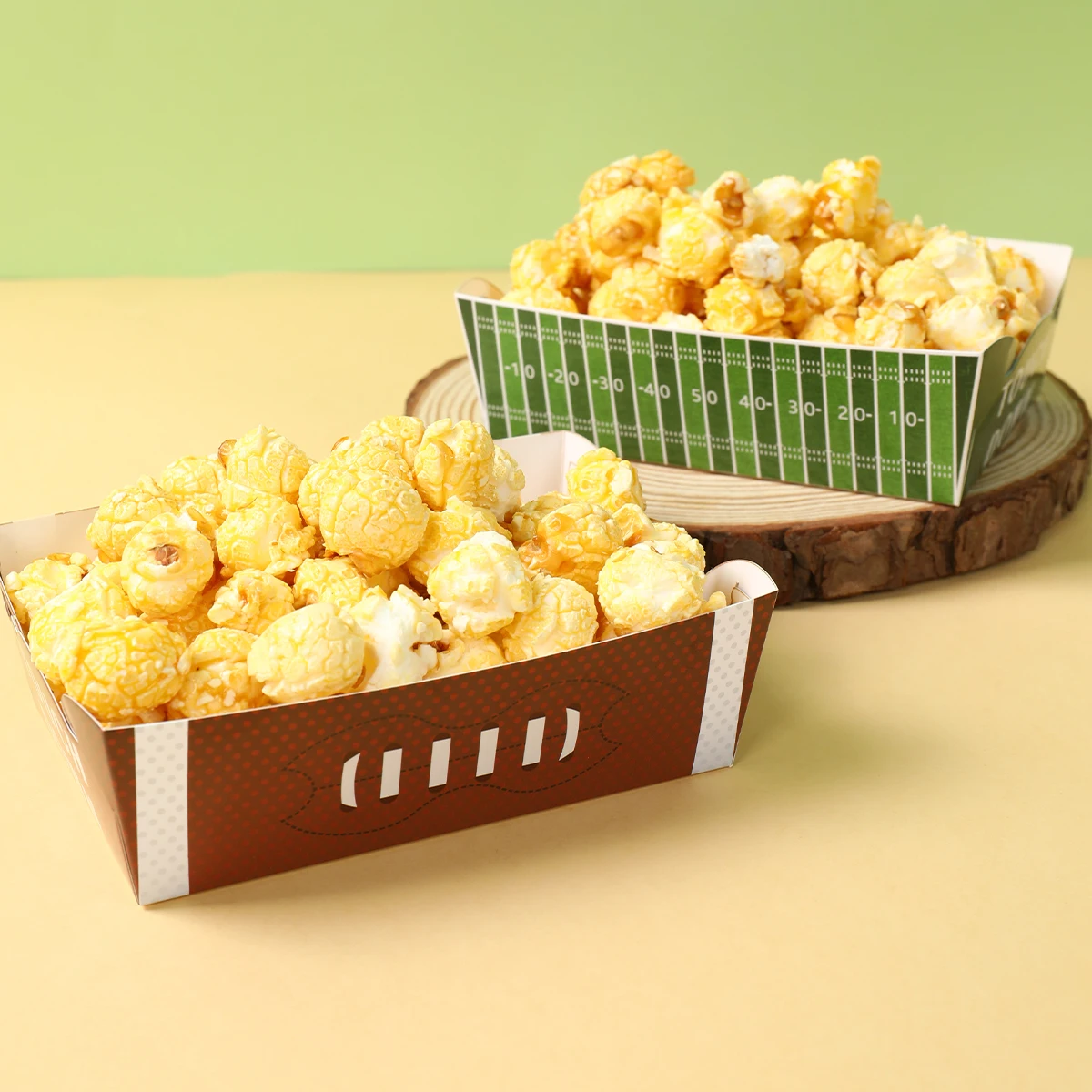 Bandejas de palomitas de maíz de papel para fiesta temática deportiva, bandejas de comida para fútbol, baloncesto, béisbol, decoración de fiesta deportiva, fiesta de cumpleaños, 12 Uds. - imagen 3