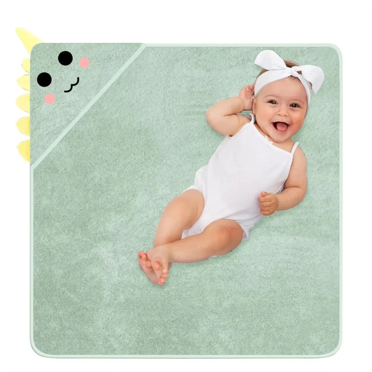 Toalla de baño de bebé de dibujos animados, capa suave de lana Coral para niños, manta para recién nacidos, Toalla de baño para bebé, producto de ducha, artículos para el cuidado del bebé - imagen 3