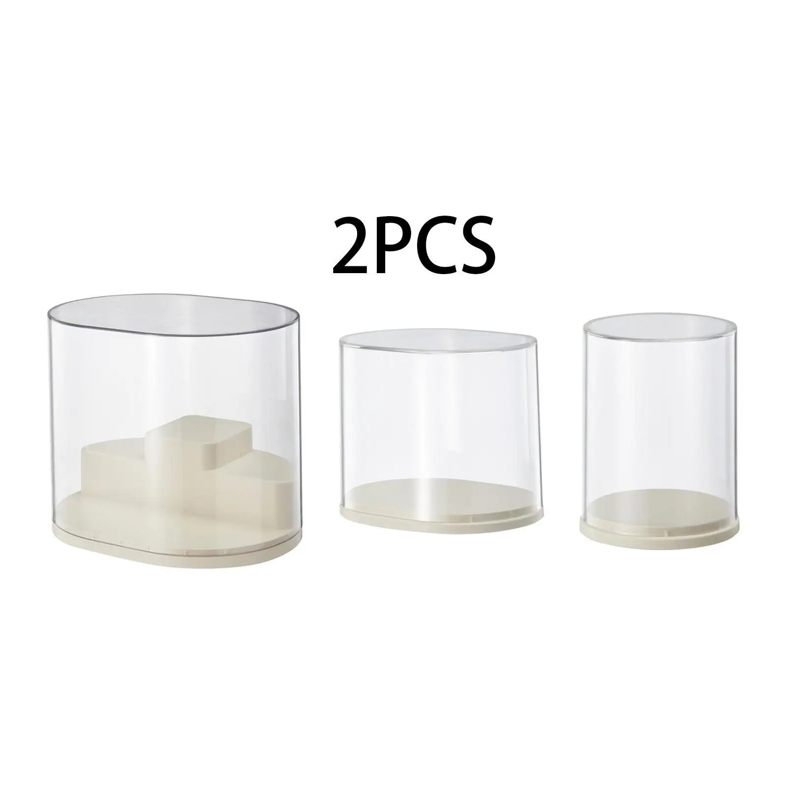 2Pcs Clear Display Case Clear Doll Display Stand for Toy Perfume 