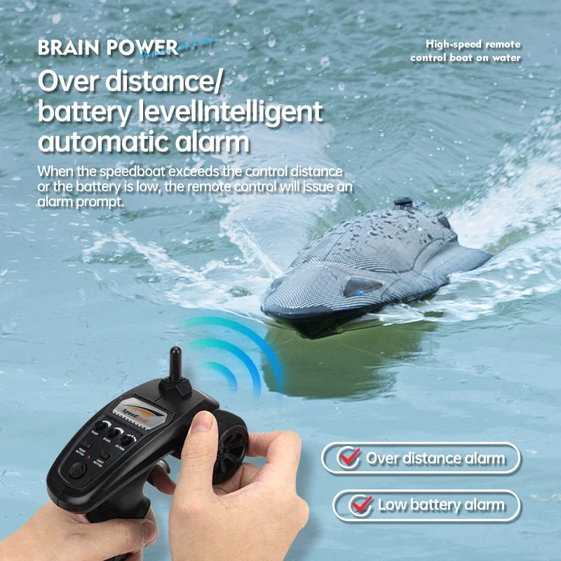 Barco a control remoto, barco de carreras de alta velocidad, 25 Km/h, resistente al agua, modelo recargable, Radio eléctrica, lancha rápida con Control remoto, juguetes para regalo de niños - imagen 2