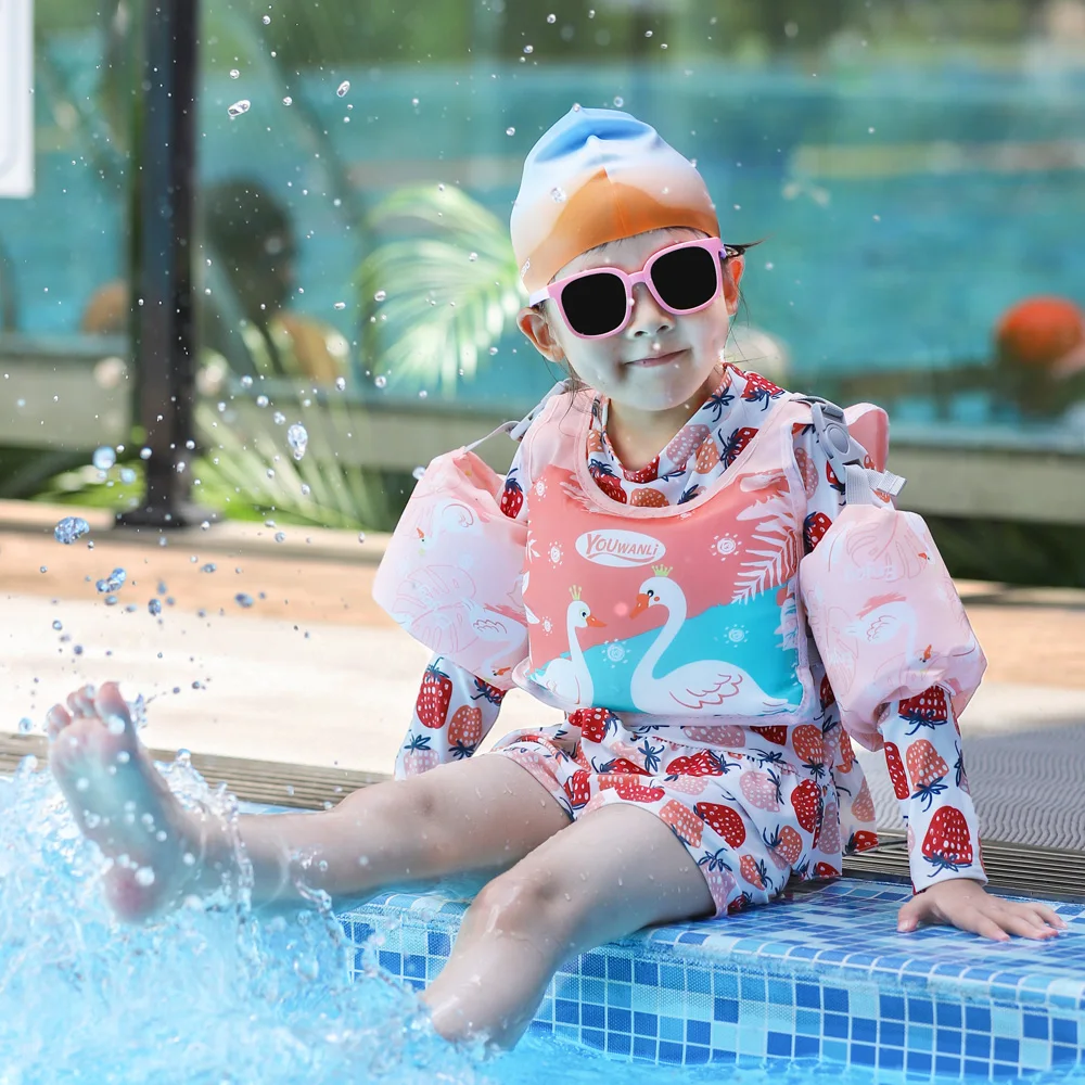 Flotador de brazo de seguridad para bebés y niños, equipo de natación, chaleco salvavidas, botón desmontable, fisión, no inflable - imagen 2