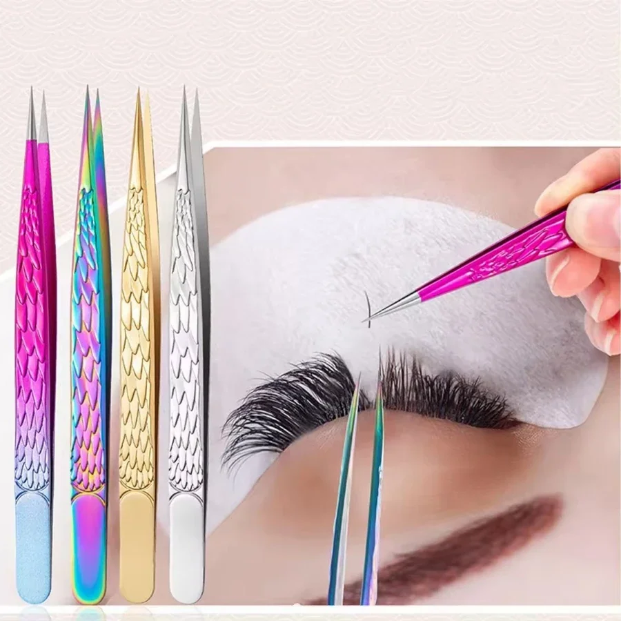 Pinzas Pinzas aislantes Punta para extensiones de pestañas 1 pieza Pinzas puntiagudas rectas Pinzas para pestañas Removedor de espinillas puntiagudas