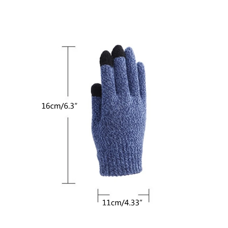 Guantes para pantalla táctil para niños, manoplas cálidas suaves y transpirables para invierno, guantes de punto sólidos, guantes antideslizantes para pantalla para niños - imagen 2
