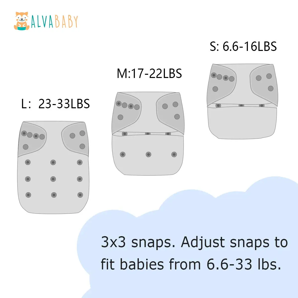 AlvaBaby Pañal de tela reutilizable bebé – Confort y diseño práctico - imagen 4