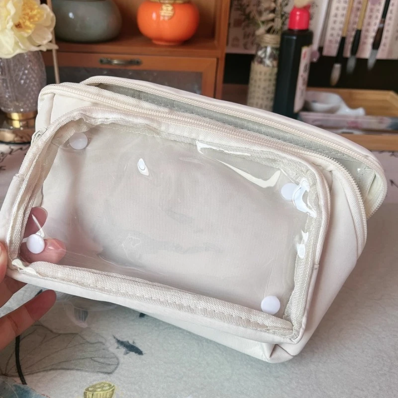 Estuche para lápices multicapa de gran capacidad, estuche para lápices de papelería para niñas, estuche para lápices de tela de algodón para niñas, regreso a la escuela - imagen 2