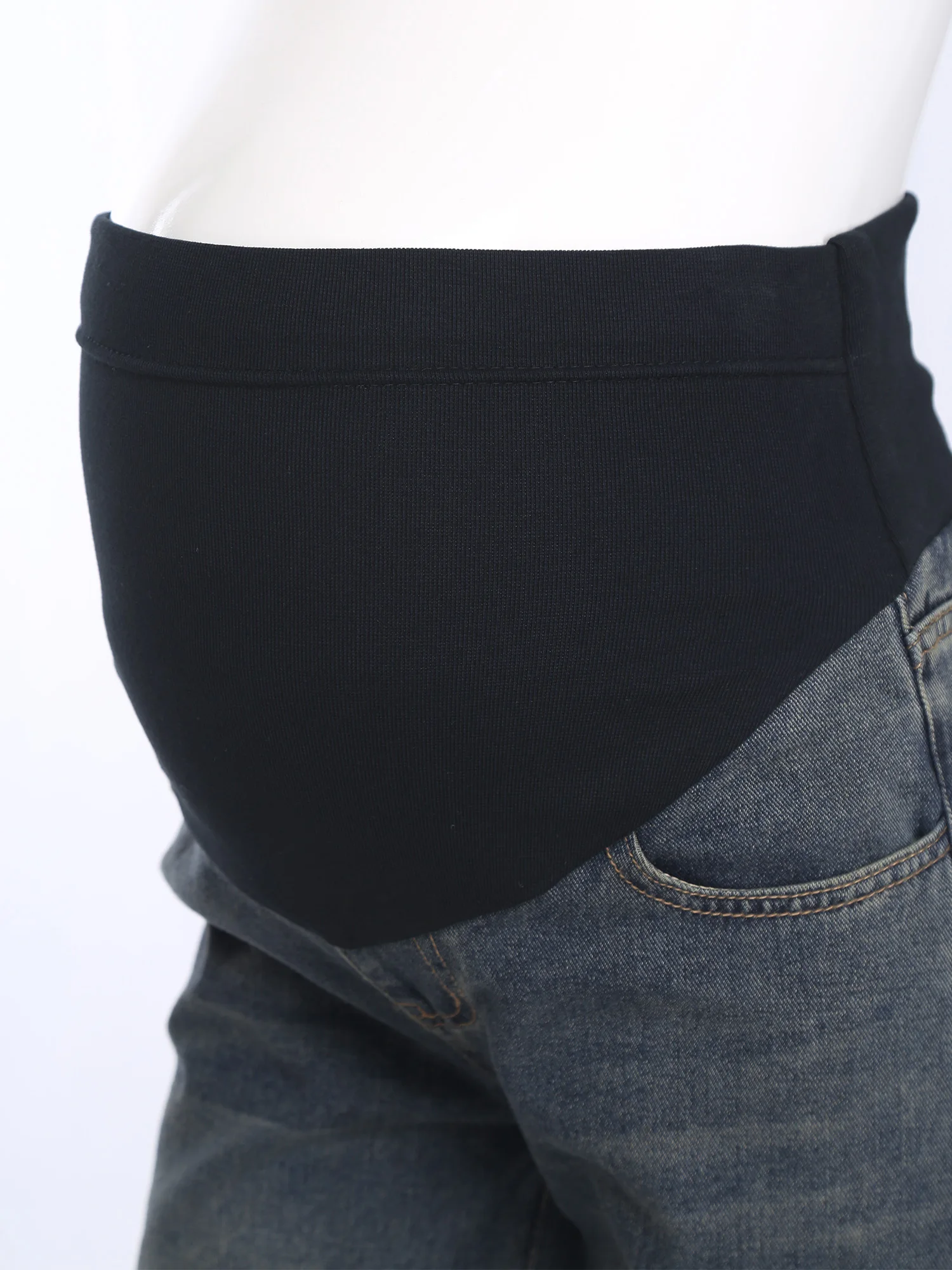 Vaqueros premamá de talle alto con soporte abdominal - imagen 4