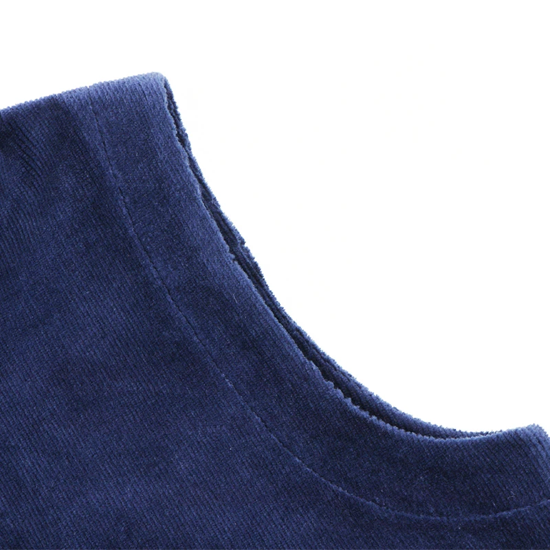 Chaleco infantil de pana azul marino – Escolar cuello redondo - imagen 3