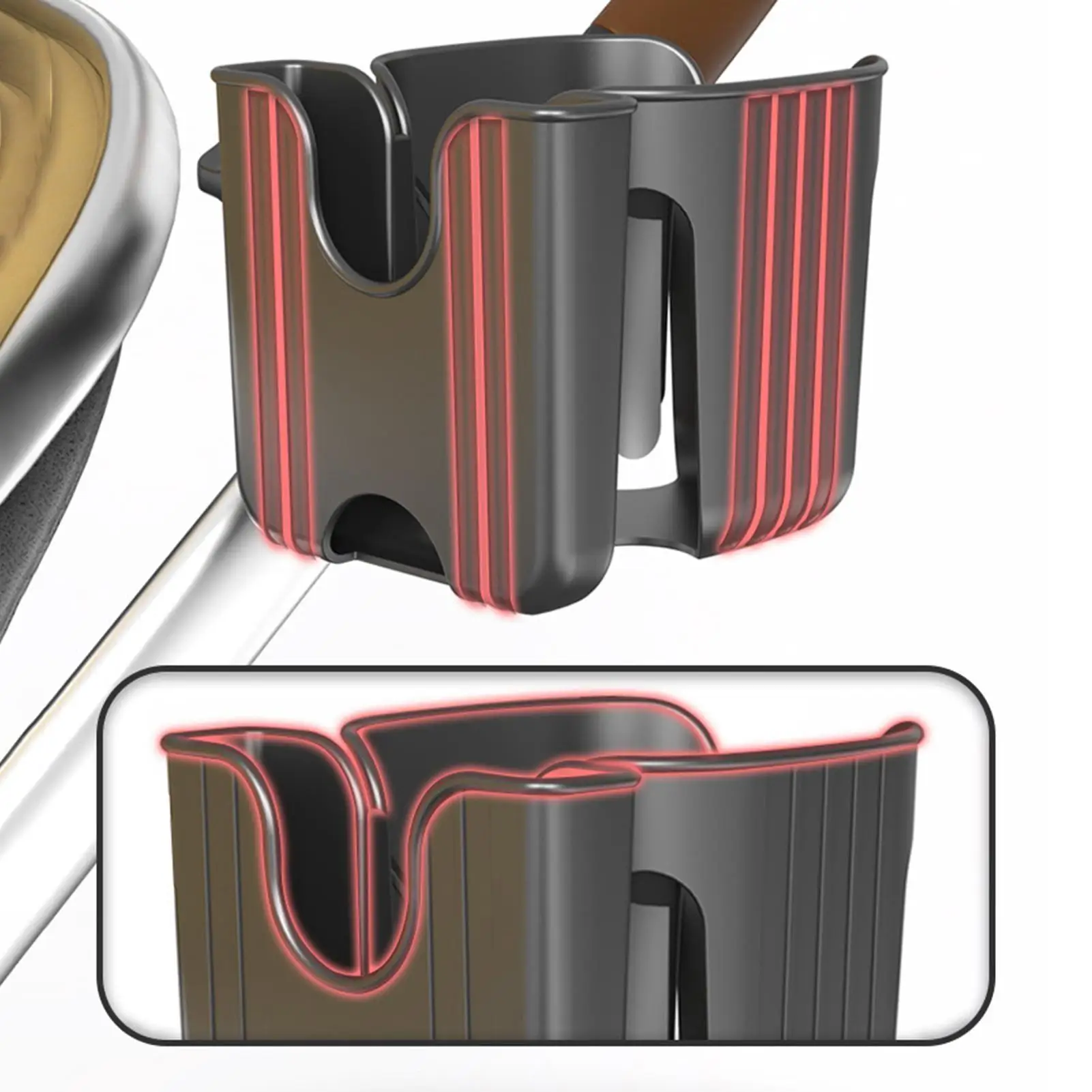 Portavasos cochecito ajustable funda teléfono 2 en 1 resistente - imagen 4