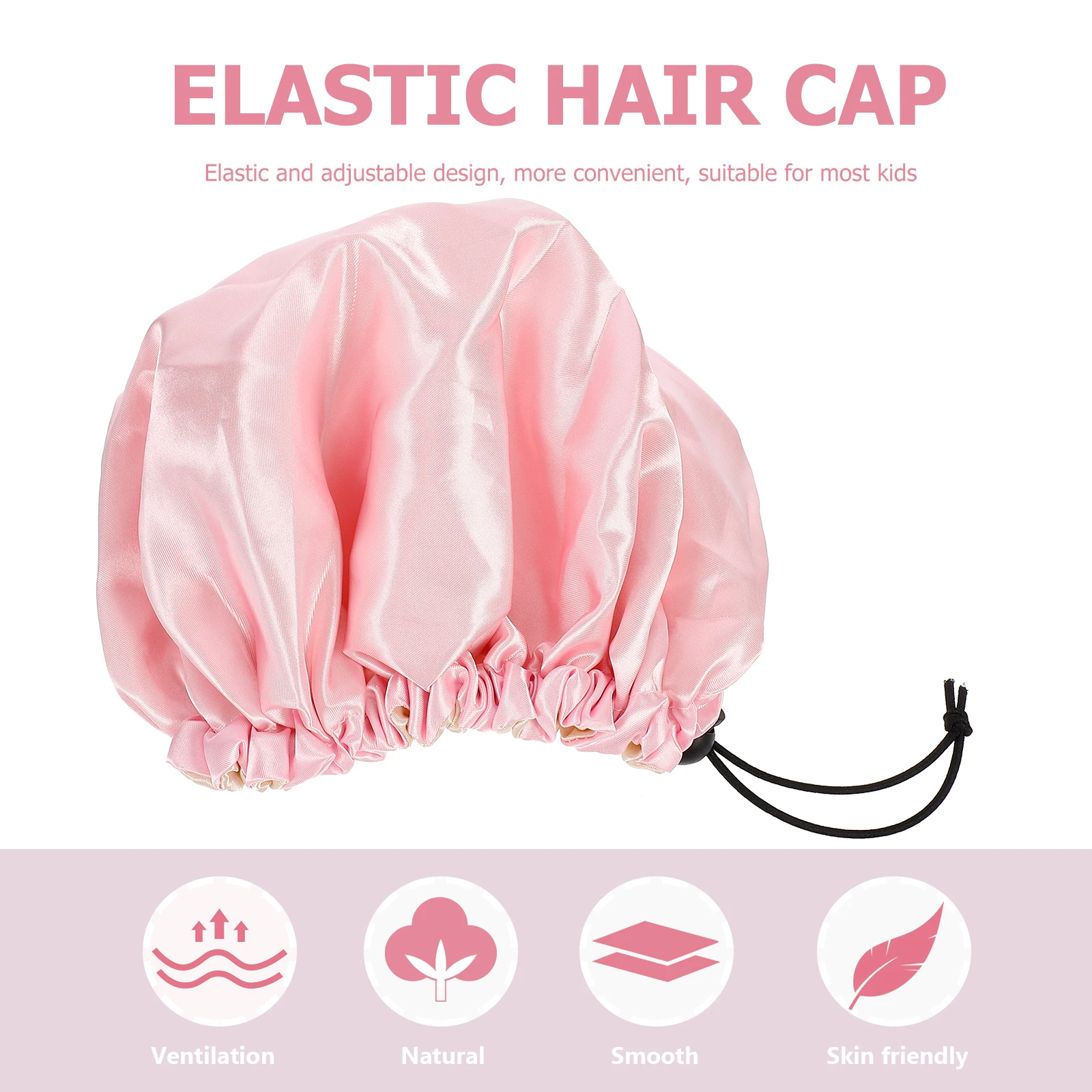 Gorro de dormir de satén para niños, gorro de pelo elástico de doble capa, gorro de noche ajustable, niños pequeños durmiendo para niños - imagen 3