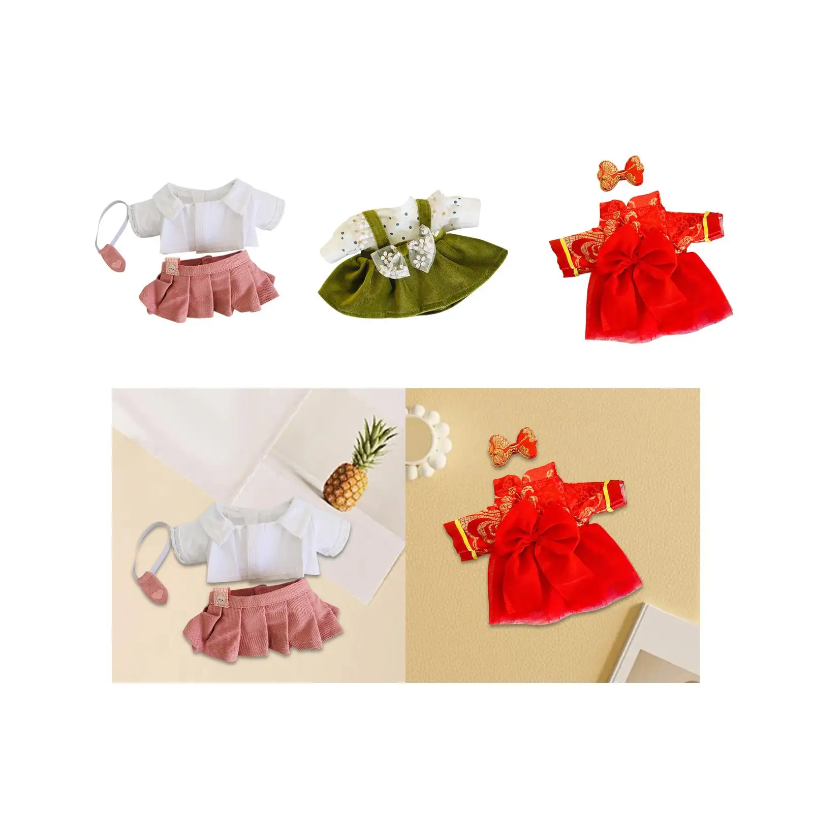 Soft Doll Clothes for 20cm Plush Doll, DIY Clothing Toy, Dres up Plush Figures Soft Doll Clothes for 20cm Plush Doll, DIY Clothing Toy, Dres up Plush Figures