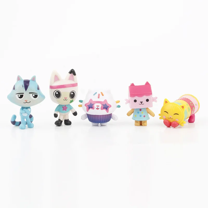 13 unids/set casa de muñecas Gabby de dibujos animados figura de Anime juguete PVC modelo coche sonriente abrazo de gato figuras de Gaby muñecas para niños regalo - imagen 4