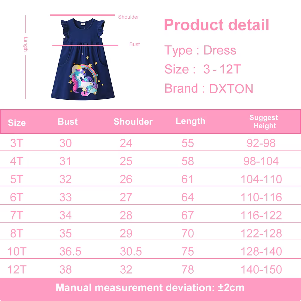 DXTON Vestido sin mangas para niña con bolsillo – Cómodo y veraniego - imagen 3
