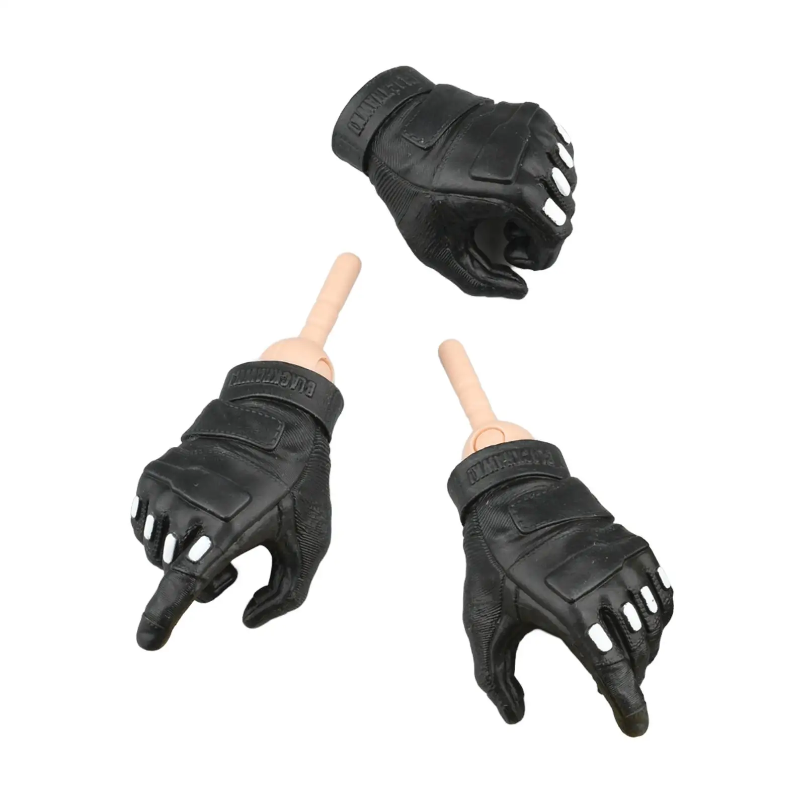 3x 1:6 Male Gloves Hands Sturdy Durable Party Props Doll Accessory Action Figure Costume Doll Decor for 12inch Action Figures