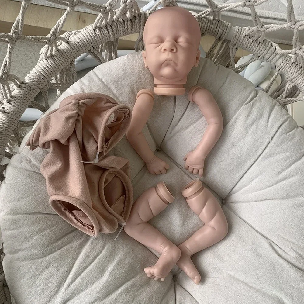 NP 16 '' piezas de muñeca sin pintar sin terminar Pip Sleeping Reborn Doll Kit con cuerpo de tela - imagen 4