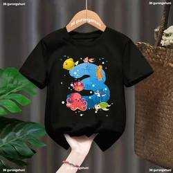 Camiseta grafis de animais marinos para niños – Diseño unisex