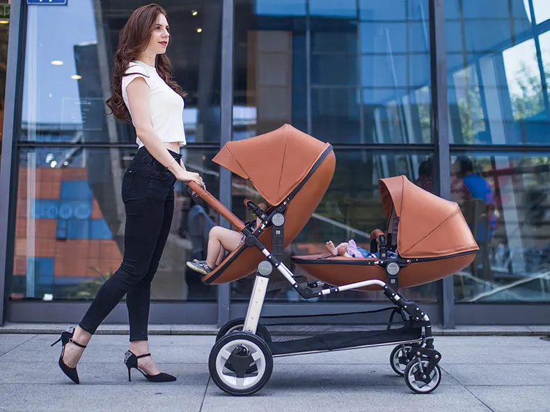 Cochecito de bebé plegable 2 en 1, cochecito de bebé para gemelos Separable, características portátiles, ruedas EVA en venta - imagen 4
