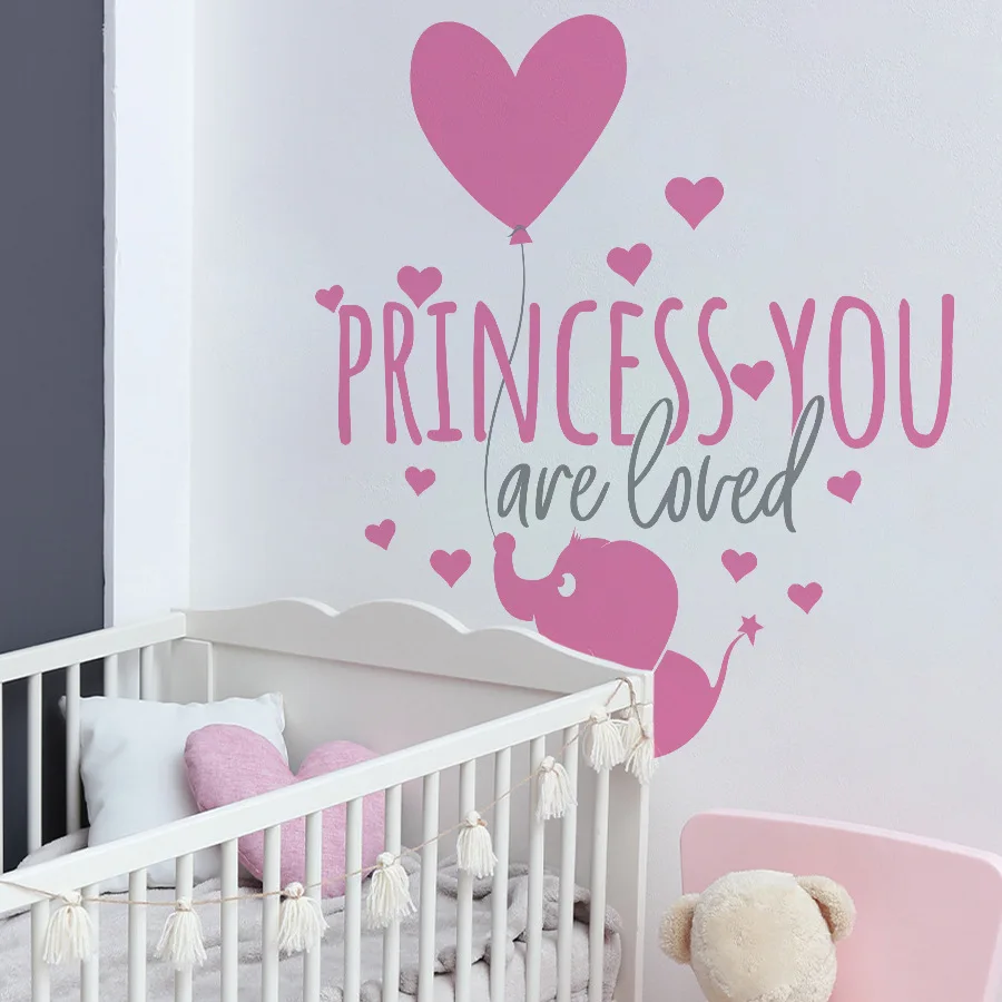 Eres pegatinas de pared amadas, globos de elefante, frases curativas de amor, pegatinas decorativas autoadhesivas para dormitorio - imagen 4