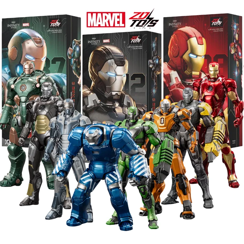 ZD Toys Iron Man figura de acción Mark 35 pargo rojo Iron Man MK 24 MK 22 MK 47 Tony Stark Ironman figura acción coleccionar juguete para regalo