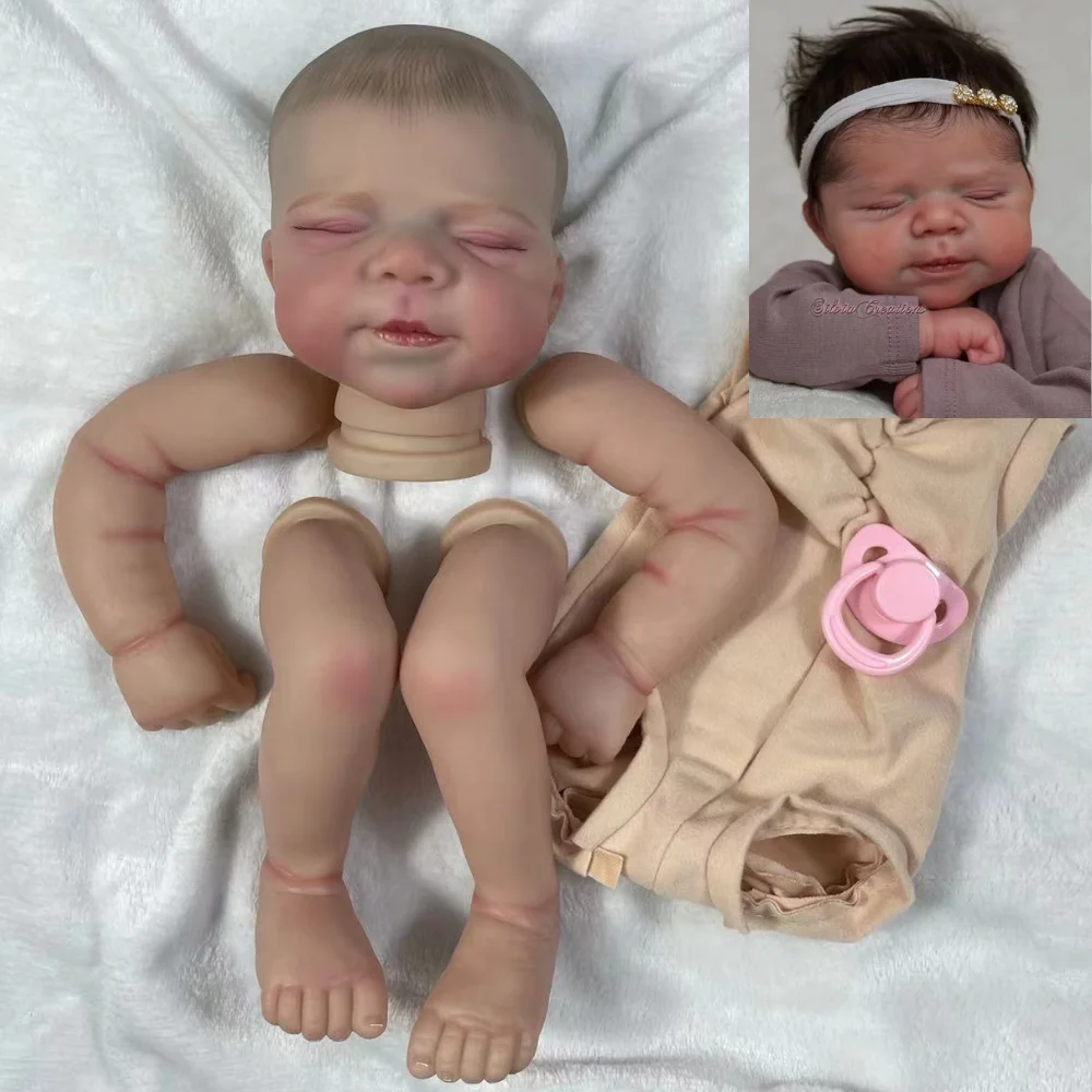 Kit muñeca reborn con piel pintada 3D, pestañas enraizadas - moldes