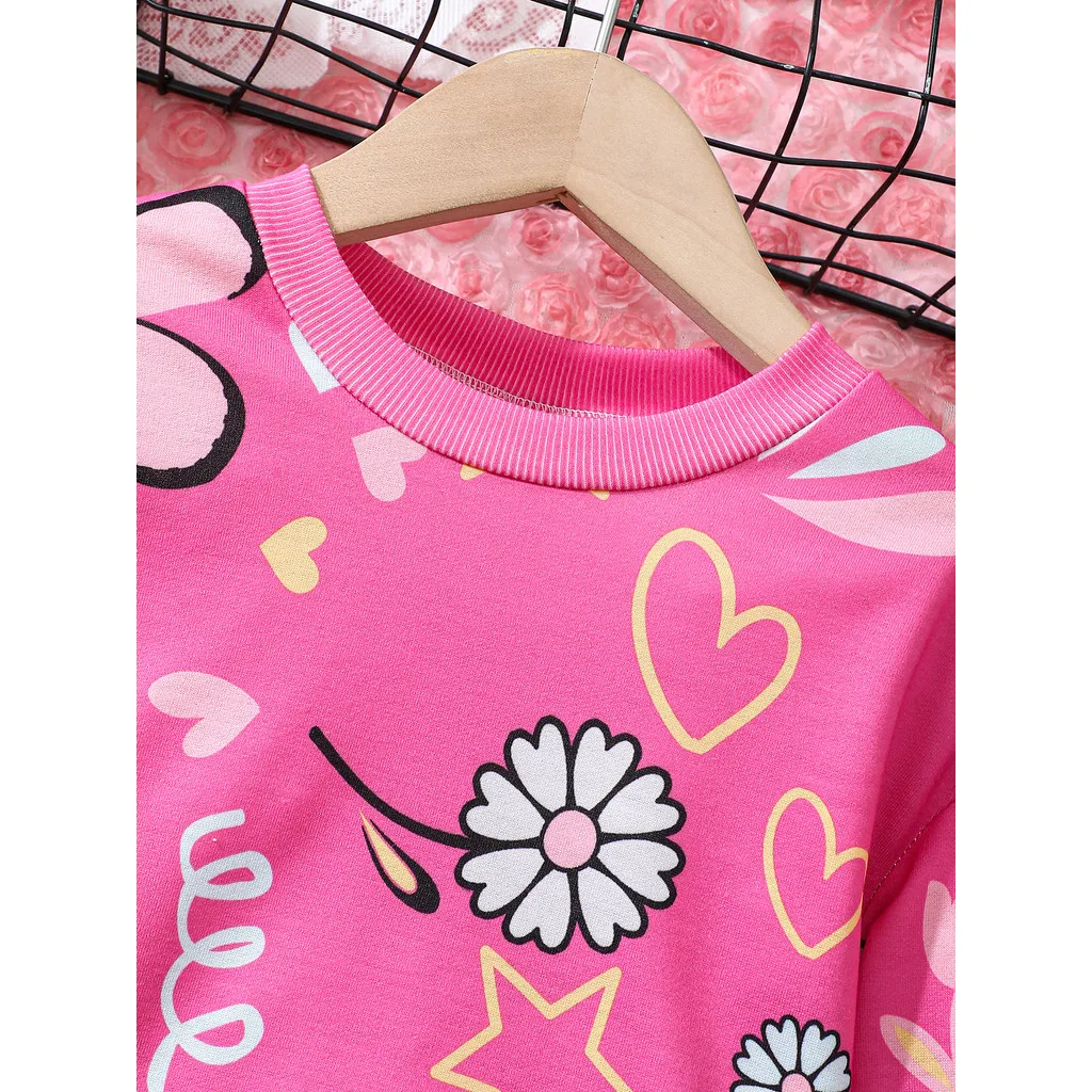 Top manga larga niña con estampado dibujado a mano Otoño Invierno - imagen 4