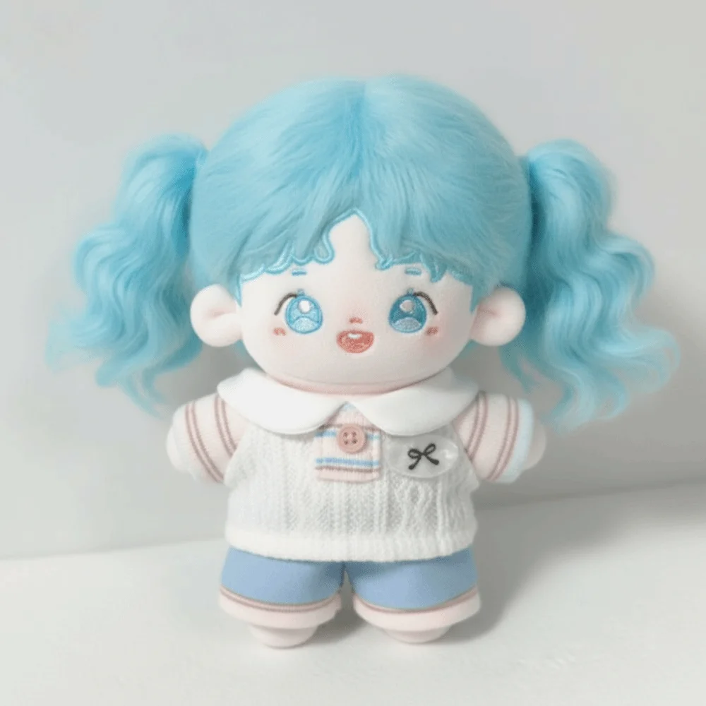 T-shirt 10cm coton poupée vêtements Style Preppy Shorts poupée vêtements tenue costume uniforme poupée habiller ensemble 10cm coton poupée - imagen 5