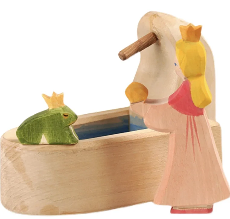 Marionetas de madera personajes de cuento de hadas muñecas de madera princesas y príncipes niños de madera jugando juegos y juguetes familiares - imagen 2