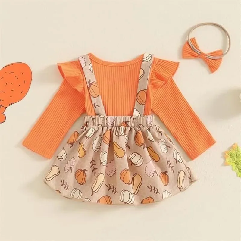 Conjunto bebé falda con tirantes y body manga larga - imagen 5