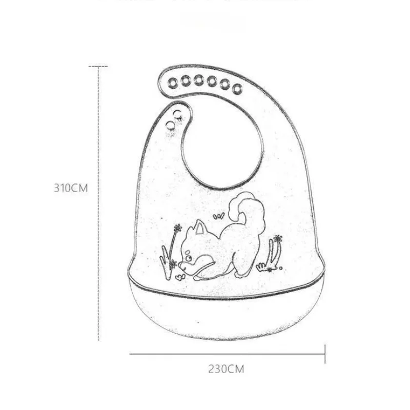 Baberos impermeables para bebé, material para bebé, babero con estampado de animales de dibujos animados, babero de silicona suave ajustable para niña y niño, material de alimentación de bebé - imagen 5