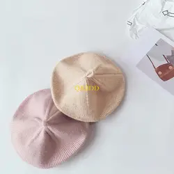 QX2D Gorro de bebé color sólido Otoño