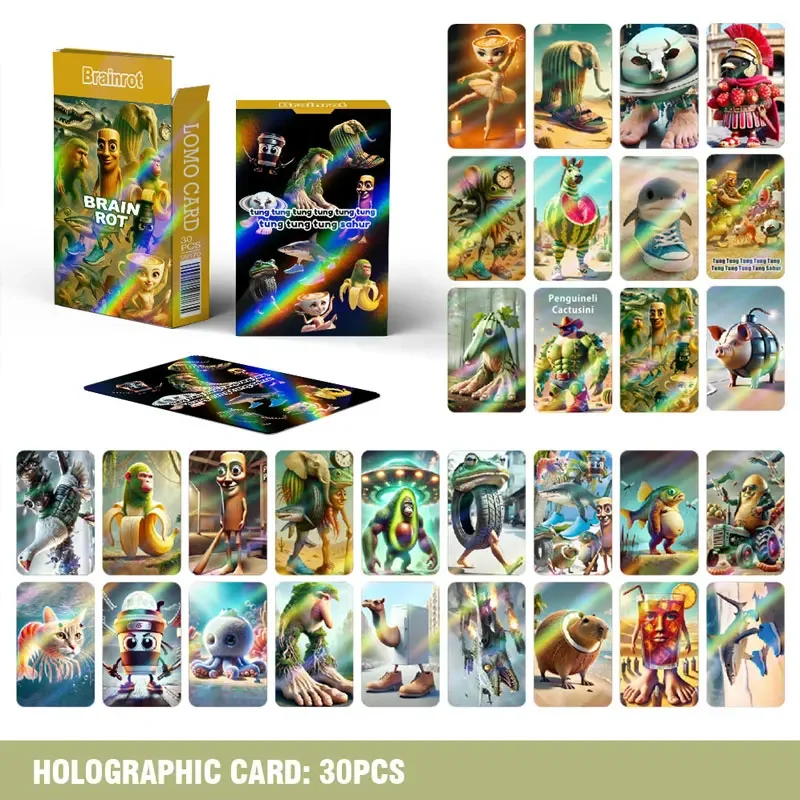 Tralala Tungtung Tarjetas Sahur Tralalero Brainrot italiano recuerdo de fiesta para niños juguetes clásicos fotos coleccionables regalo para niños