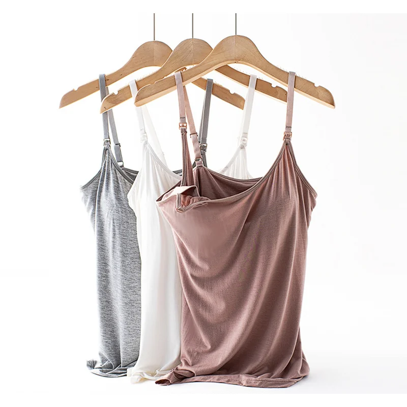 Chaleco de lactancia para mujeres embarazadas, ropa de alimentación Postnatal con almohadilla para el pecho, Top de lactancia informal para mujeres embarazadas