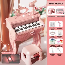 Teclado infantil electrónico - Multifunción con micrófono y silla