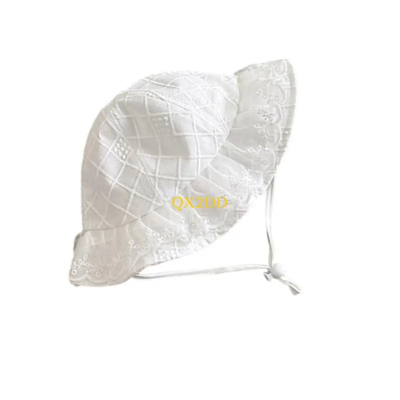 Gorro lavabo en encaje para bebé – Atado ajustable - imagen 5