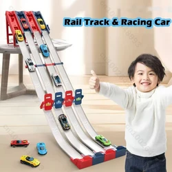 Pista de coches con vagón ferroviario - juego para niños