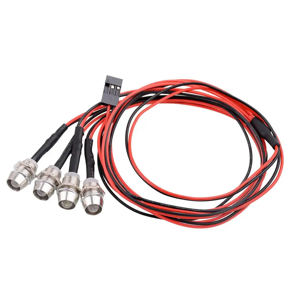 Headlights for 1/5 1/8 1/10 1/12 1/16 RC Car Truck 4 LED Light Kit White