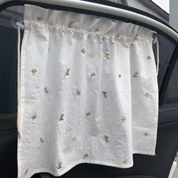 Cortina de coche de bebé, parasol de protección solar para niños, cortina de ventana con protección UV, accesorios de carrito de oso bordado Kawaii