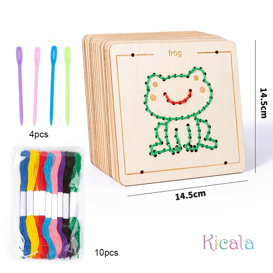 Tablero de enhebrado Montessori: juguete educativo de madera - imagen 4