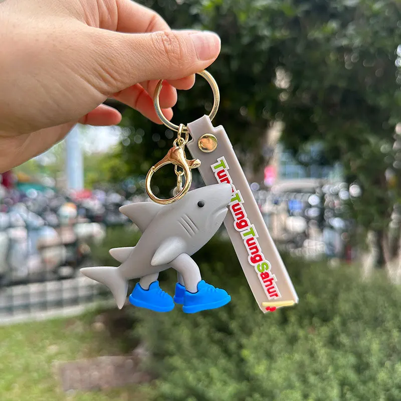 Llavero italiano Brainrot Tralalero Tralala, accesorios Tung Tung Sahur, figura de bailarina, capuchino, regalo de Navidad - imagen 4