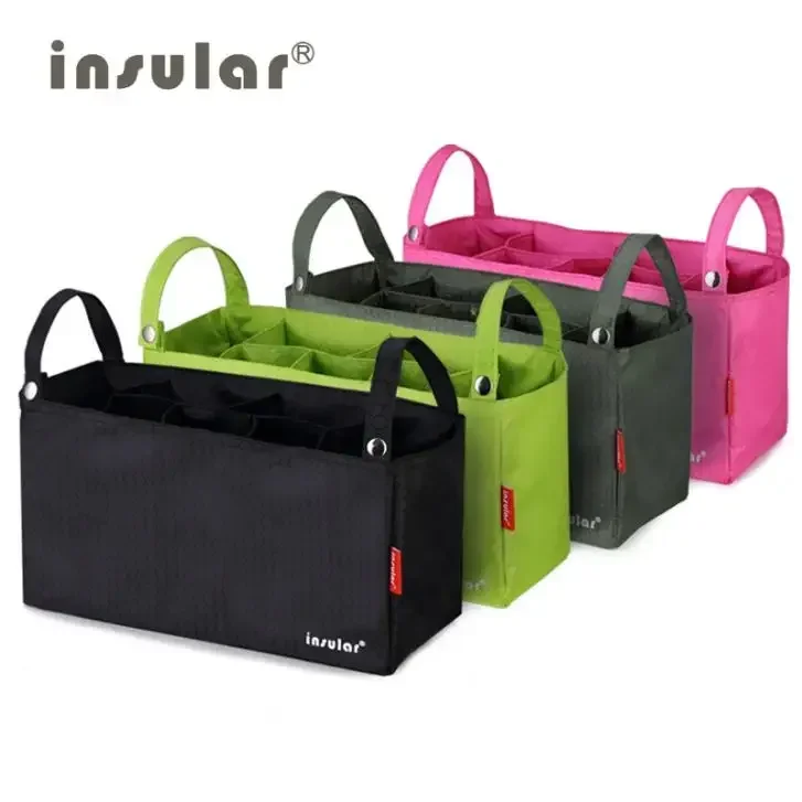 Carro INSULAR colgante portátil 600D poliéster mamá viaje bolsa de pañales para bebés cochecito térmico bolsa de pañales colgante forro interior - imagen 5