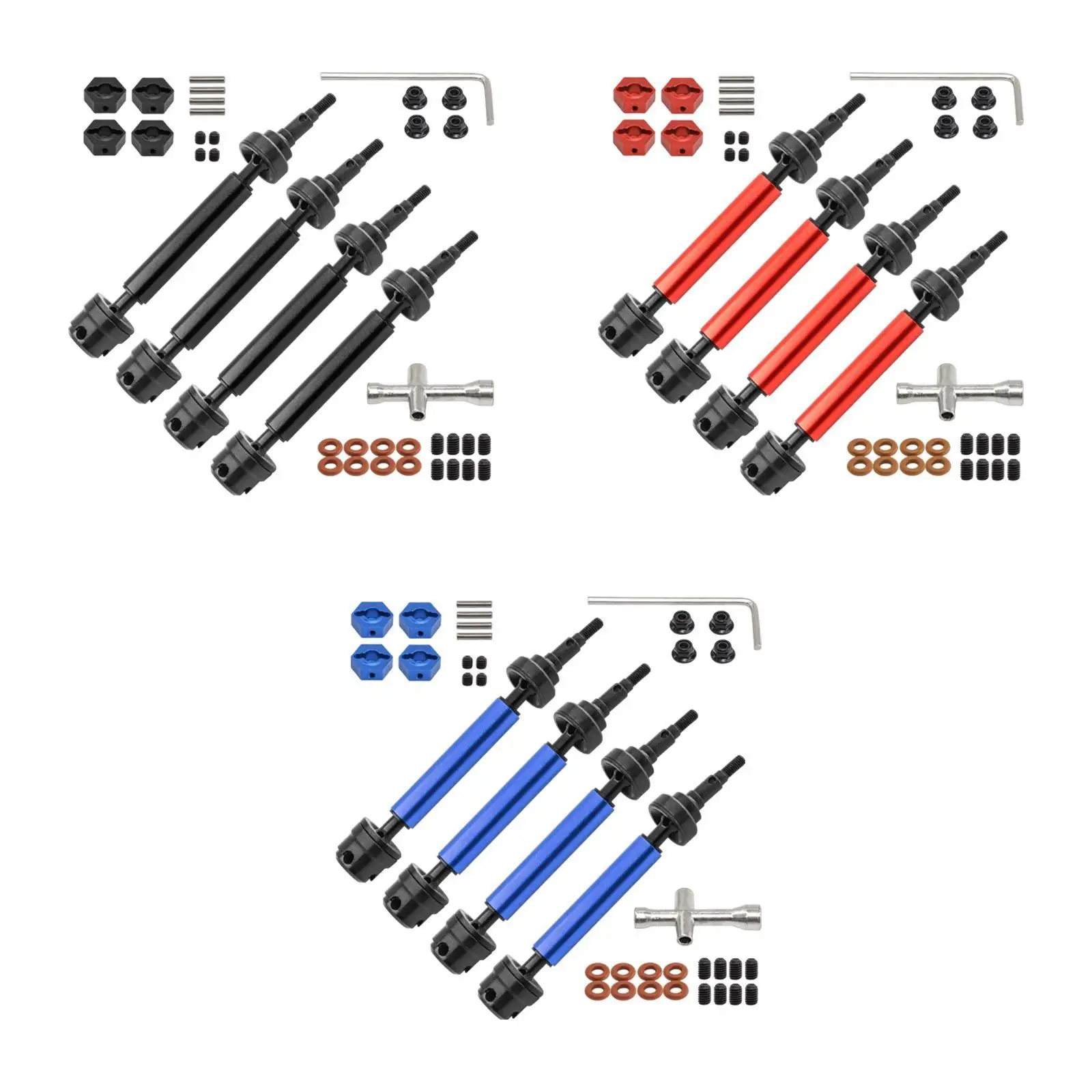 4Pcs CVD Front & Rear Drive Shaft RC Car Upgrades Parts DIY Modified Assembly Drive Shaft Axles for 1:10 Sacle Car Hobby