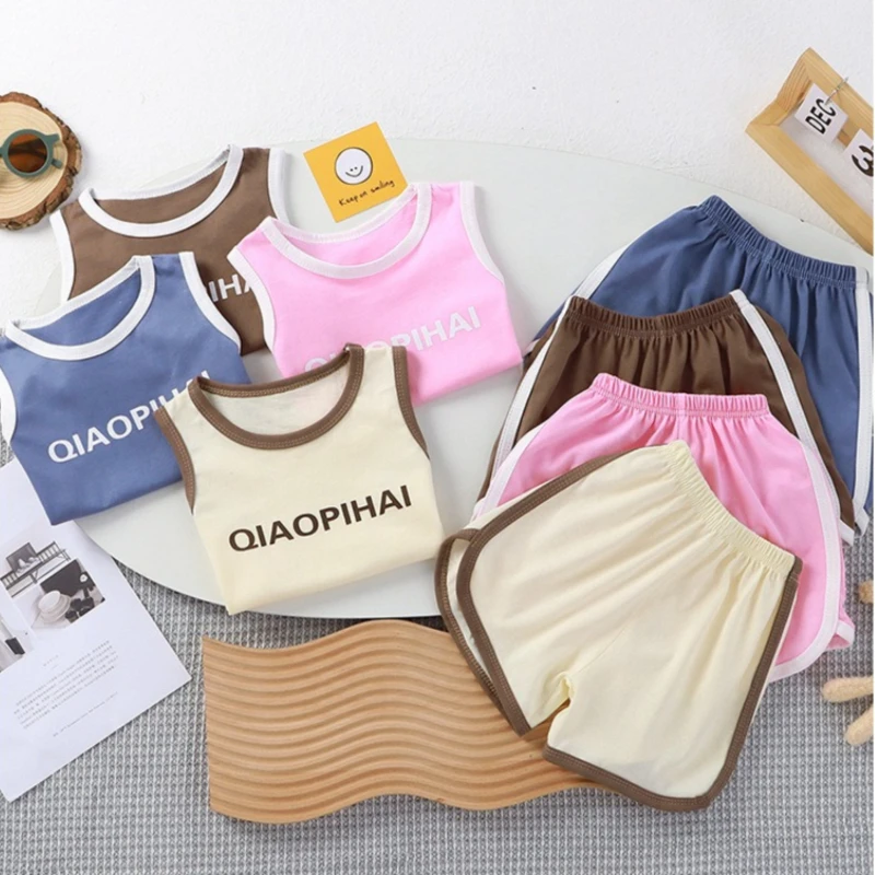 Conjunto verano de dos piezas para niños: chaleco sin mangas - imagen 4