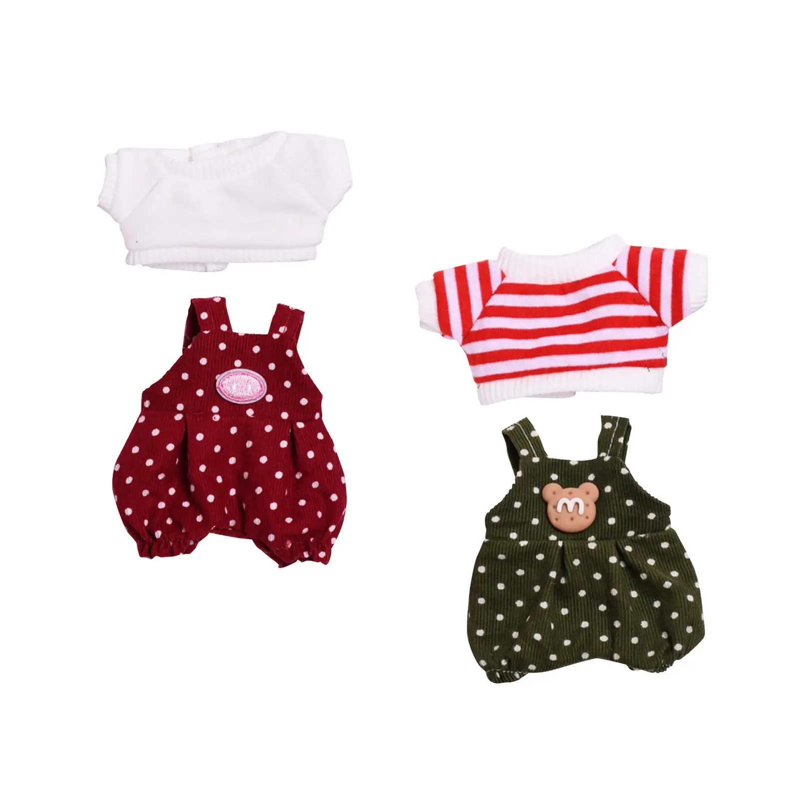 Mini 6 inch Doll Clothes Adorable T Shirts Girls Gift Doll Pants Outifits Doll Clothes for Pendant Doll Age 5-7 8-10 Kids