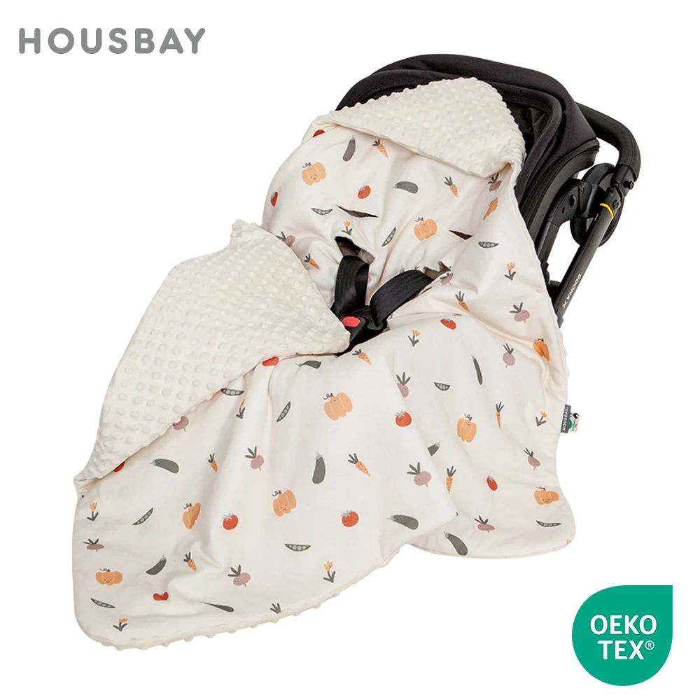 Manta Recién Nacido Capucha Antiviento 90×90 para Hospital – Beige Estampado - imagen 2